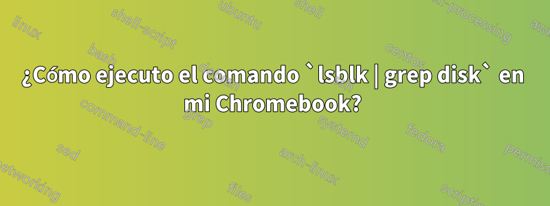 ¿Cómo ejecuto el comando `lsblk | grep disk` en mi Chromebook?