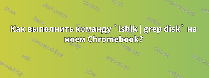 Как выполнить команду `lsblk | grep disk` на моем Chromebook?