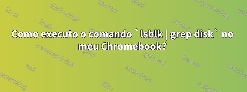 Como executo o comando `lsblk | grep disk` no meu Chromebook?