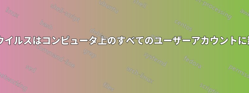 コンピュータウイルスはコンピュータ上のすべてのユーザーアカウントに影響しますか?