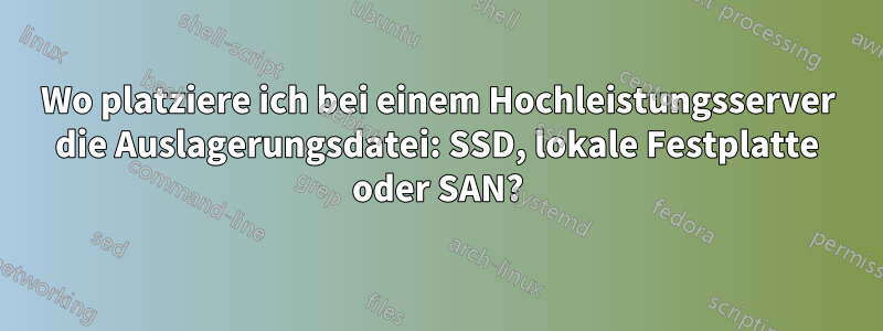 Wo platziere ich bei einem Hochleistungsserver die Auslagerungsdatei: SSD, lokale Festplatte oder SAN?