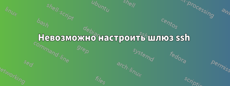 Невозможно настроить шлюз ssh