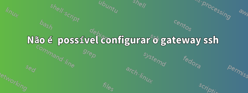 Não é possível configurar o gateway ssh