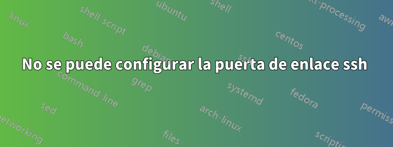 No se puede configurar la puerta de enlace ssh