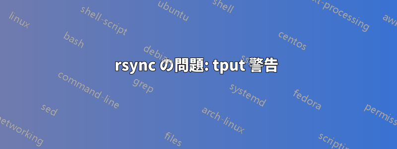 rsync の問題: tput 警告