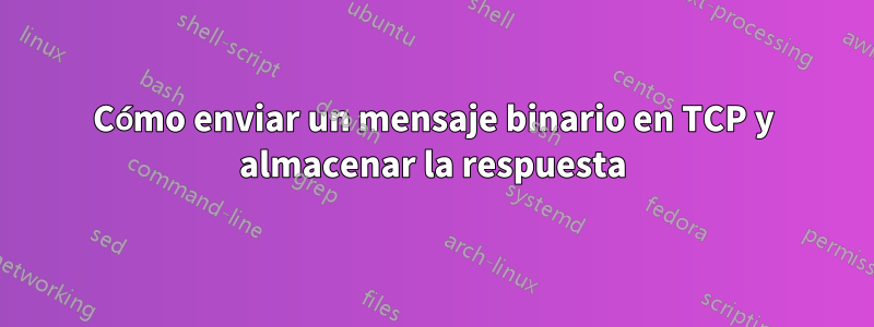 Cómo enviar un mensaje binario en TCP y almacenar la respuesta