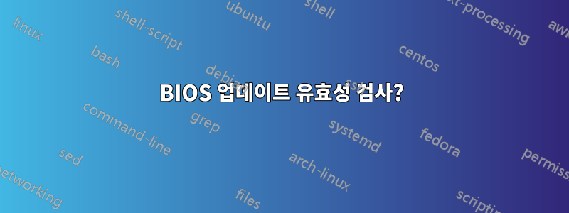 BIOS 업데이트 유효성 검사?