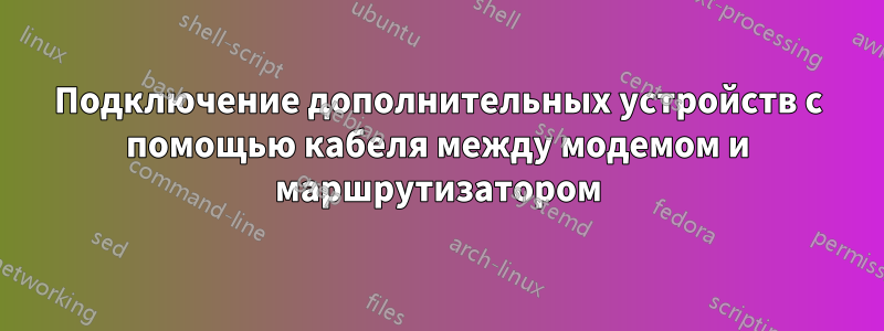 Подключение дополнительных устройств с помощью кабеля между модемом и маршрутизатором