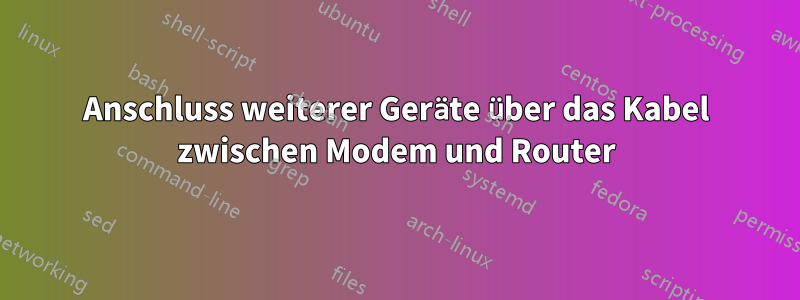 Anschluss weiterer Geräte über das Kabel zwischen Modem und Router