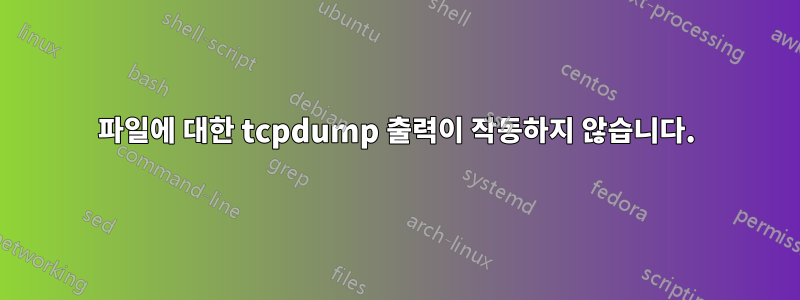 파일에 대한 tcpdump 출력이 작동하지 않습니다.