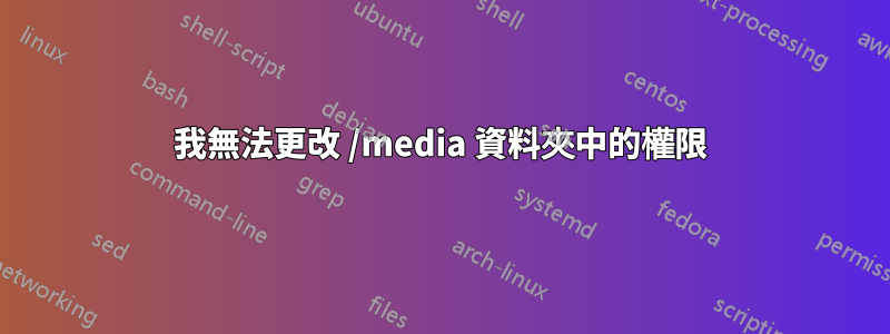 我無法更改 /media 資料夾中的權限