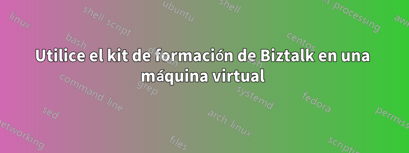 Utilice el kit de formación de Biztalk en una máquina virtual