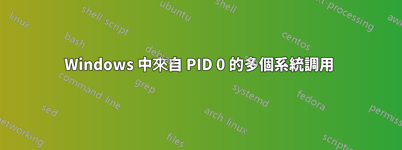 Windows 中來自 PID 0 的多個系統調用