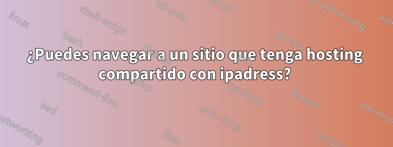 ¿Puedes navegar a un sitio que tenga hosting compartido con ipadress?