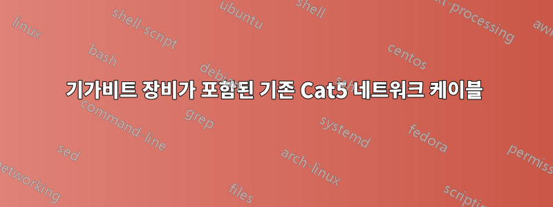 기가비트 장비가 포함된 기존 Cat5 네트워크 케이블