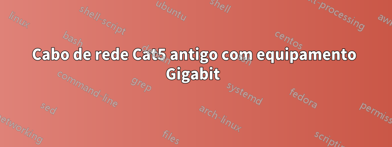 Cabo de rede Cat5 antigo com equipamento Gigabit 