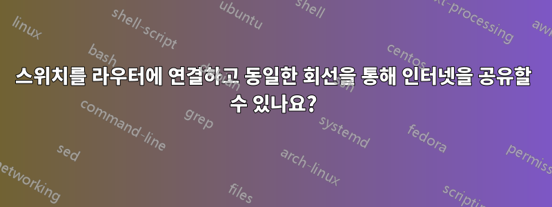 스위치를 라우터에 연결하고 동일한 회선을 통해 인터넷을 공유할 수 있나요?