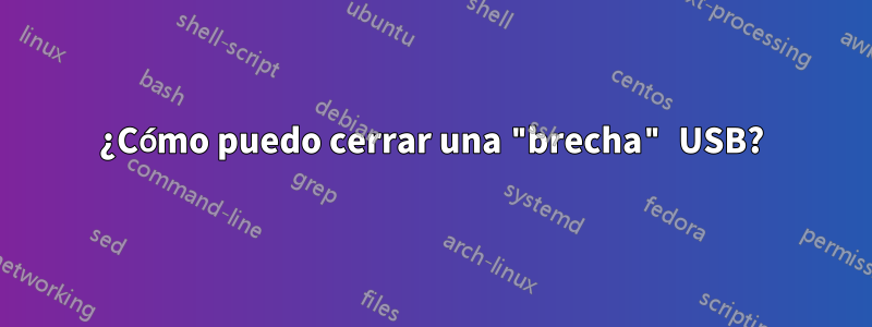 ¿Cómo puedo cerrar una "brecha" USB?