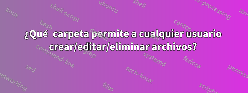 ¿Qué carpeta permite a cualquier usuario crear/editar/eliminar archivos?