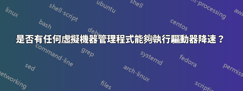 是否有任何虛擬機器管理程式能夠執行驅動器降速？