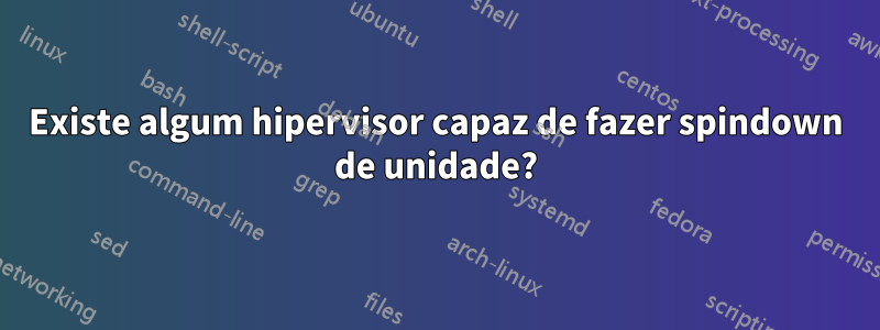 Existe algum hipervisor capaz de fazer spindown de unidade?