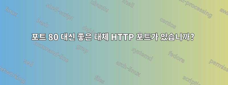 포트 80 대신 좋은 대체 HTTP 포트가 있습니까?