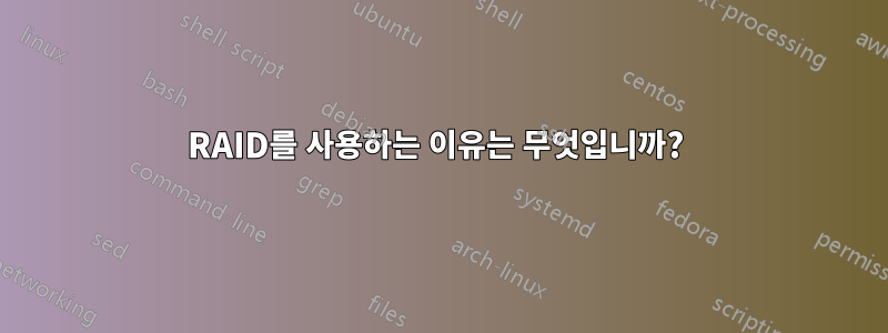 RAID를 사용하는 이유는 무엇입니까? 