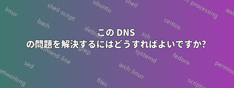 この DNS の問題を解決するにはどうすればよいですか?