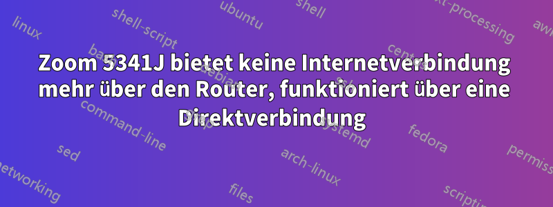 Zoom 5341J bietet keine Internetverbindung mehr über den Router, funktioniert über eine Direktverbindung 