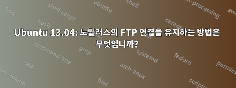 Ubuntu 13.04: 노틸러스의 FTP 연결을 유지하는 방법은 무엇입니까?