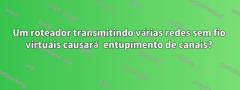 Um roteador transmitindo várias redes sem fio virtuais causará entupimento de canais?