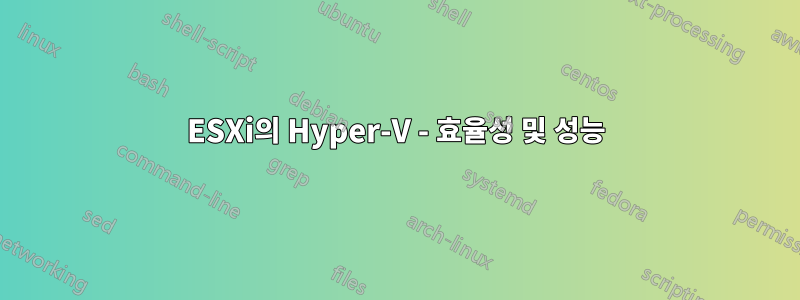 ESXi의 Hyper-V - 효율성 및 성능