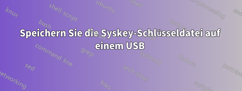 Speichern Sie die Syskey-Schlüsseldatei auf einem USB