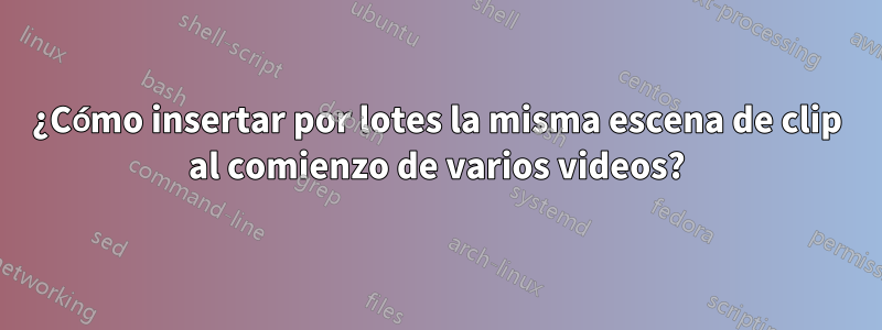 ¿Cómo insertar por lotes la misma escena de clip al comienzo de varios videos?