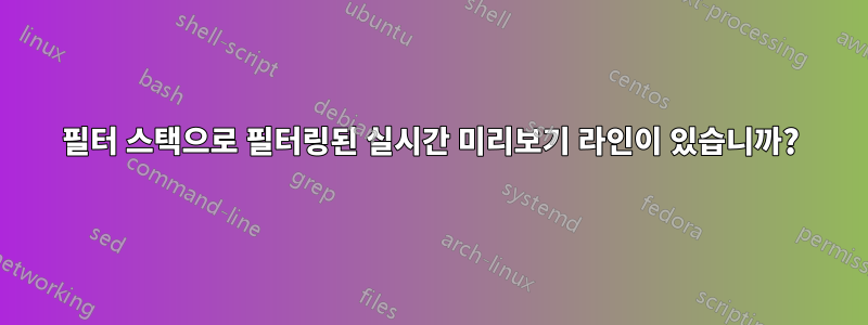 필터 스택으로 필터링된 실시간 미리보기 라인이 있습니까?