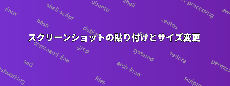 スクリーンショットの貼り付けとサイズ変更