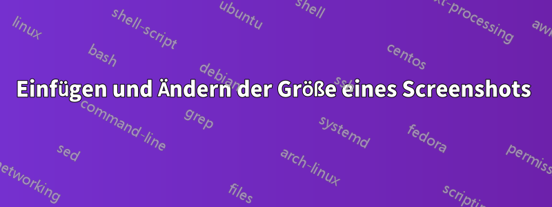 Einfügen und Ändern der Größe eines Screenshots