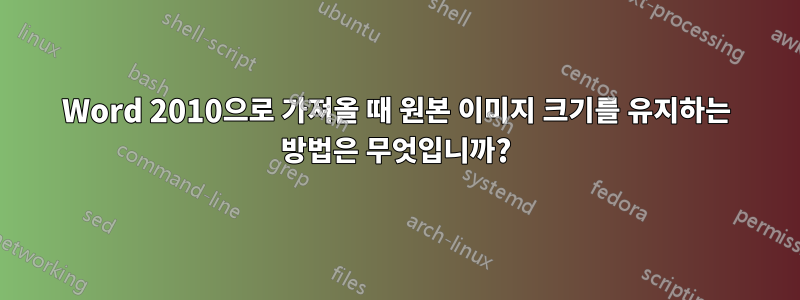 Word 2010으로 가져올 때 원본 이미지 크기를 유지하는 방법은 무엇입니까?