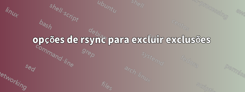 opções de rsync para excluir exclusões