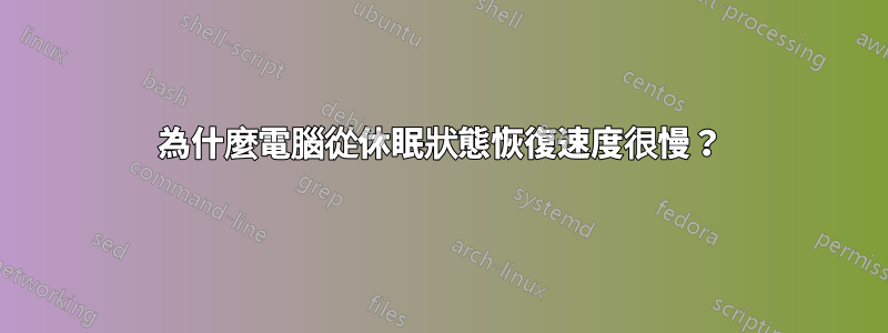 為什麼電腦從休眠狀態恢復速度很慢？