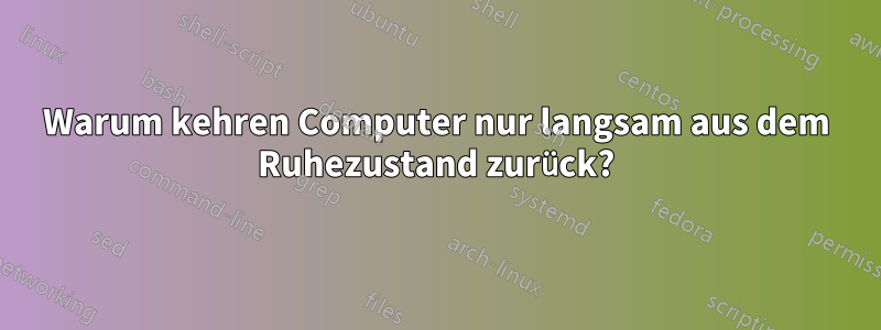 Warum kehren Computer nur langsam aus dem Ruhezustand zurück?