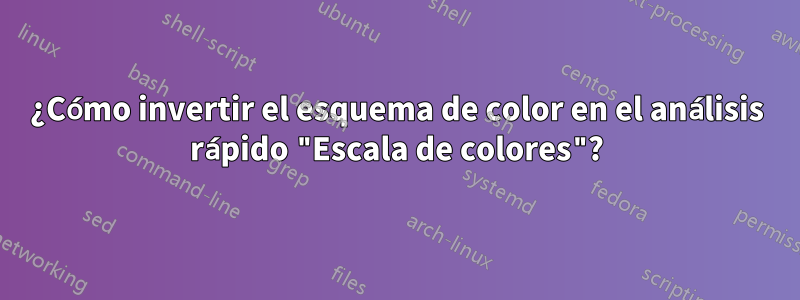 ¿Cómo invertir el esquema de color en el análisis rápido "Escala de colores"?