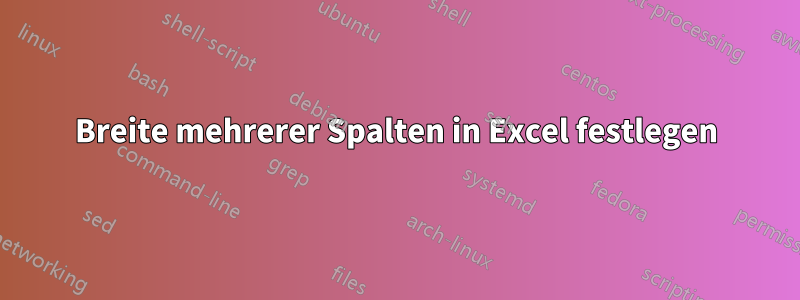 Breite mehrerer Spalten in Excel festlegen