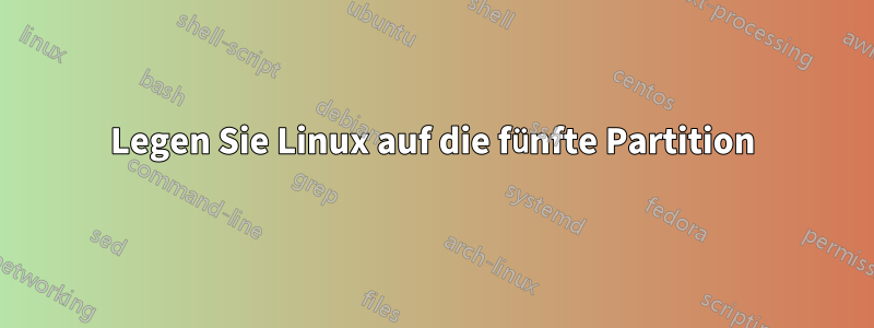 Legen Sie Linux auf die fünfte Partition