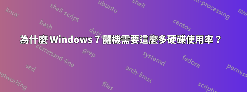 為什麼 Windows 7 關機需要這麼多硬碟使用率？ 