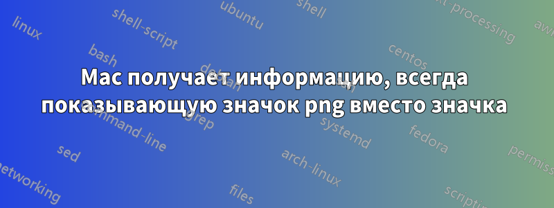 Mac получает информацию, всегда показывающую значок png вместо значка