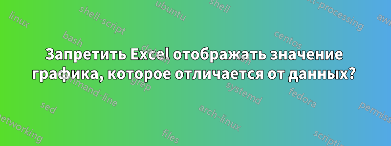 Запретить Excel отображать значение графика, которое отличается от данных?
