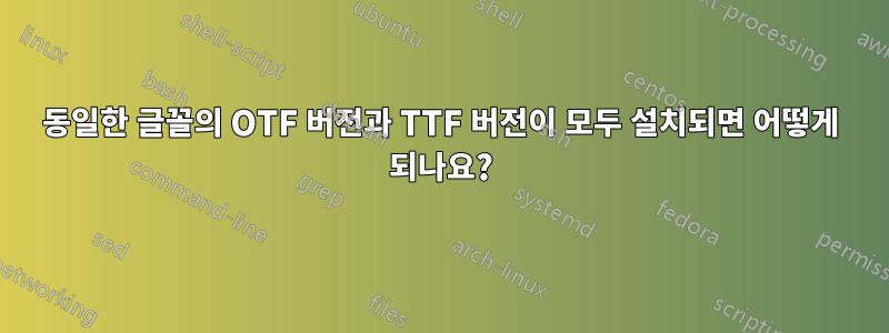 동일한 글꼴의 OTF 버전과 TTF 버전이 모두 설치되면 어떻게 되나요?