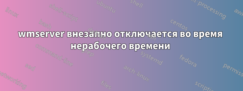 wmserver внезапно отключается во время нерабочего времени