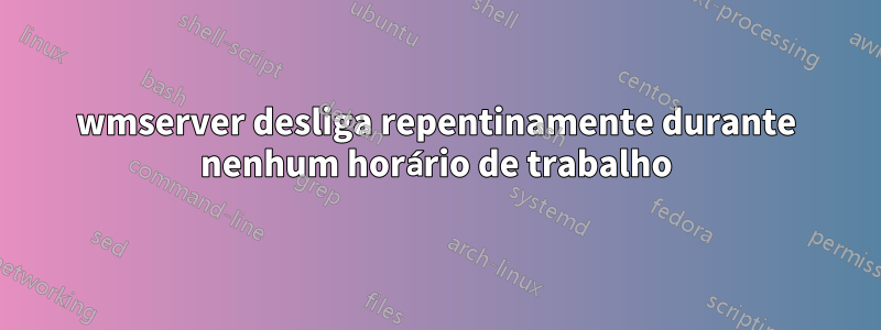 wmserver desliga repentinamente durante nenhum horário de trabalho